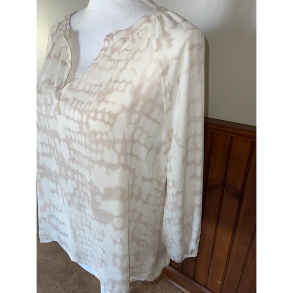 NWOT Womens Cynthia Rowley Light Chiffon‎ Peasant Blouse Ivory Beige S - Picture 4 of 6